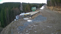 Modrá sjezdovka - dojezd k lanové dráze