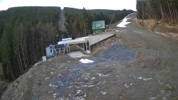 Modrá sjezdovka - dojezd k lanové dráze