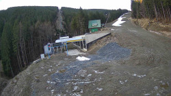 Modrá sjezdovka - dojezd k lanové dráze