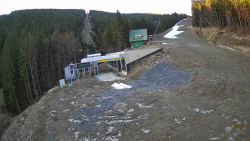 Modrá sjezdovka - dojezd k lanové dráze