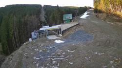 Modrá sjezdovka - dojezd k lanové dráze