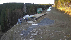 Modrá sjezdovka - dojezd k lanové dráze