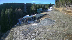 Modrá sjezdovka - dojezd k lanové dráze