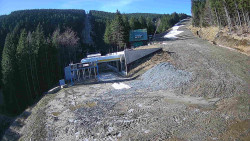 Modrá sjezdovka - dojezd k lanové dráze