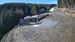 Modrá sjezdovka - dojezd k lanové dráze