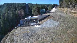 Modrá sjezdovka - dojezd k lanové dráze