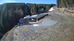 Modrá sjezdovka - dojezd k lanové dráze