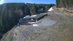 Modrá sjezdovka - dojezd k lanové dráze