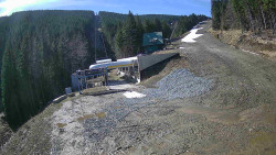 Modrá sjezdovka - dojezd k lanové dráze