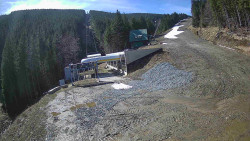 Modrá sjezdovka - dojezd k lanové dráze