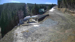 Modrá sjezdovka - dojezd k lanové dráze