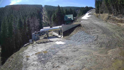 Modrá sjezdovka - dojezd k lanové dráze