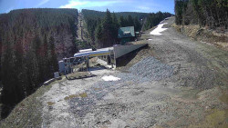 Modrá sjezdovka - dojezd k lanové dráze