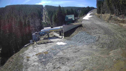 Modrá sjezdovka - dojezd k lanové dráze