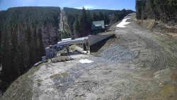 Modrá sjezdovka - dojezd k lanové dráze