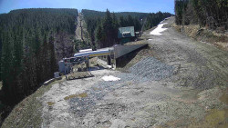 Modrá sjezdovka - dojezd k lanové dráze