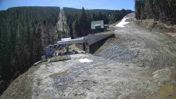 Modrá sjezdovka - dojezd k lanové dráze