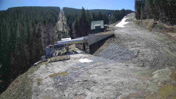 Modrá sjezdovka - dojezd k lanové dráze