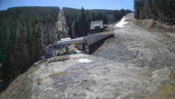 Modrá sjezdovka - dojezd k lanové dráze