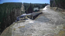 Modrá sjezdovka - dojezd k lanové dráze