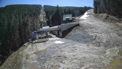 Modrá sjezdovka - dojezd k lanové dráze