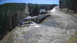 Modrá sjezdovka - dojezd k lanové dráze