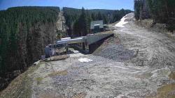 Modrá sjezdovka - dojezd k lanové dráze