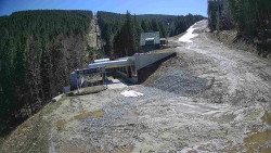 Modrá sjezdovka - dojezd k lanové dráze