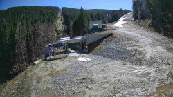 Modrá sjezdovka - dojezd k lanové dráze