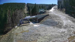 Modrá sjezdovka - dojezd k lanové dráze