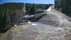 Modrá sjezdovka - dojezd k lanové dráze