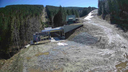 Modrá sjezdovka - dojezd k lanové dráze