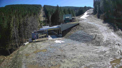 Modrá sjezdovka - dojezd k lanové dráze