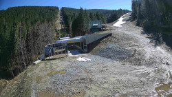 Modrá sjezdovka - dojezd k lanové dráze