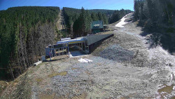 Modrá sjezdovka - dojezd k lanové dráze