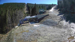 Modrá sjezdovka - dojezd k lanové dráze