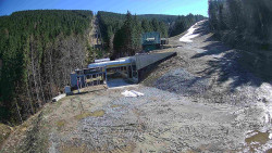 Modrá sjezdovka - dojezd k lanové dráze