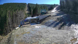 Modrá sjezdovka - dojezd k lanové dráze