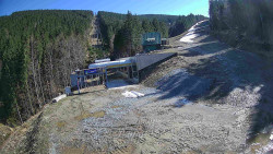 Modrá sjezdovka - dojezd k lanové dráze