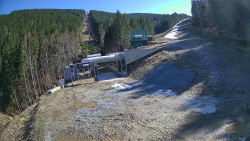 Modrá sjezdovka - dojezd k lanové dráze