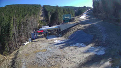 Modrá sjezdovka - dojezd k lanové dráze