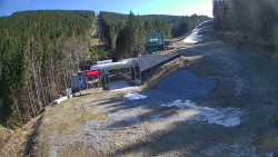 Modrá sjezdovka - dojezd k lanové dráze