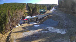 Modrá sjezdovka - dojezd k lanové dráze