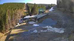 Modrá sjezdovka - dojezd k lanové dráze