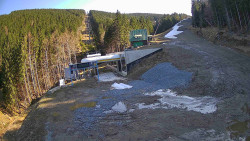 Modrá sjezdovka - dojezd k lanové dráze