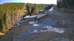 Modrá sjezdovka - dojezd k lanové dráze