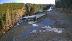 Modrá sjezdovka - dojezd k lanové dráze