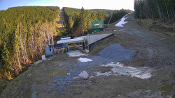 Modrá sjezdovka - dojezd k lanové dráze