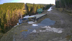 Modrá sjezdovka - dojezd k lanové dráze