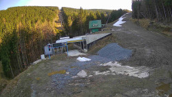 Modrá sjezdovka - dojezd k lanové dráze